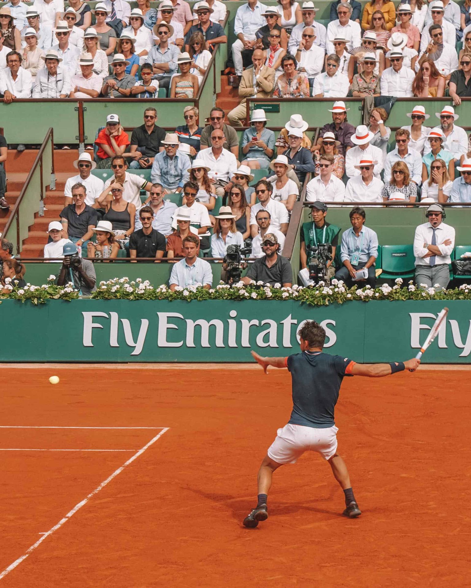 French open 2018 Paris France Dominic Thiem hitting the ball