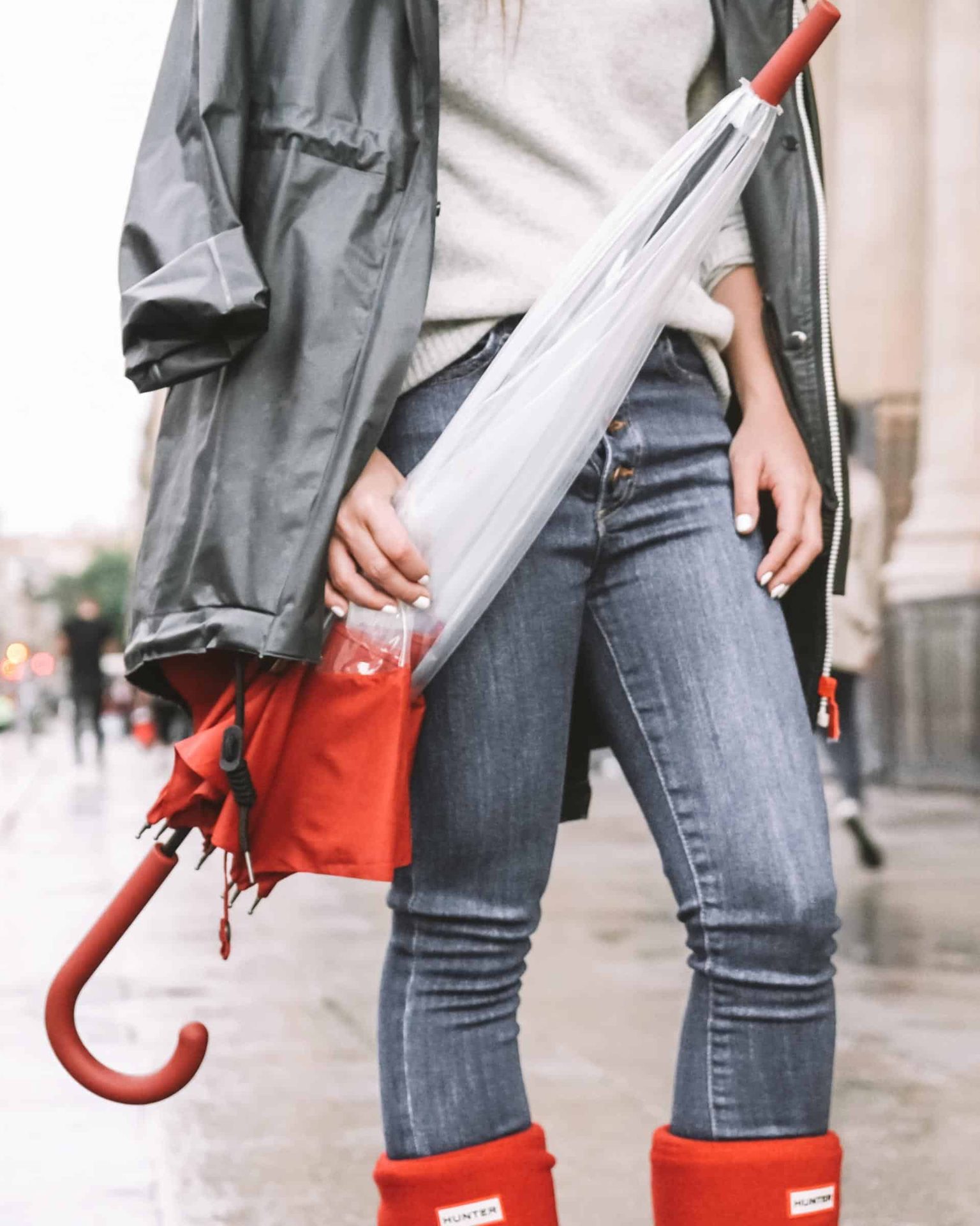 red umbrella in paris