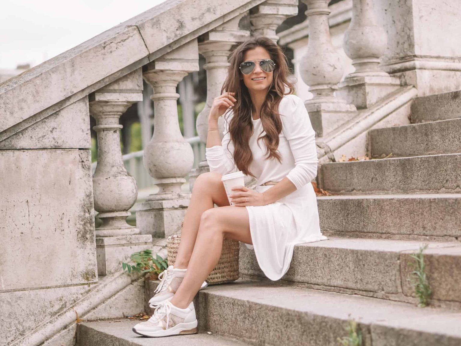 how to wear sneakers with a dress
