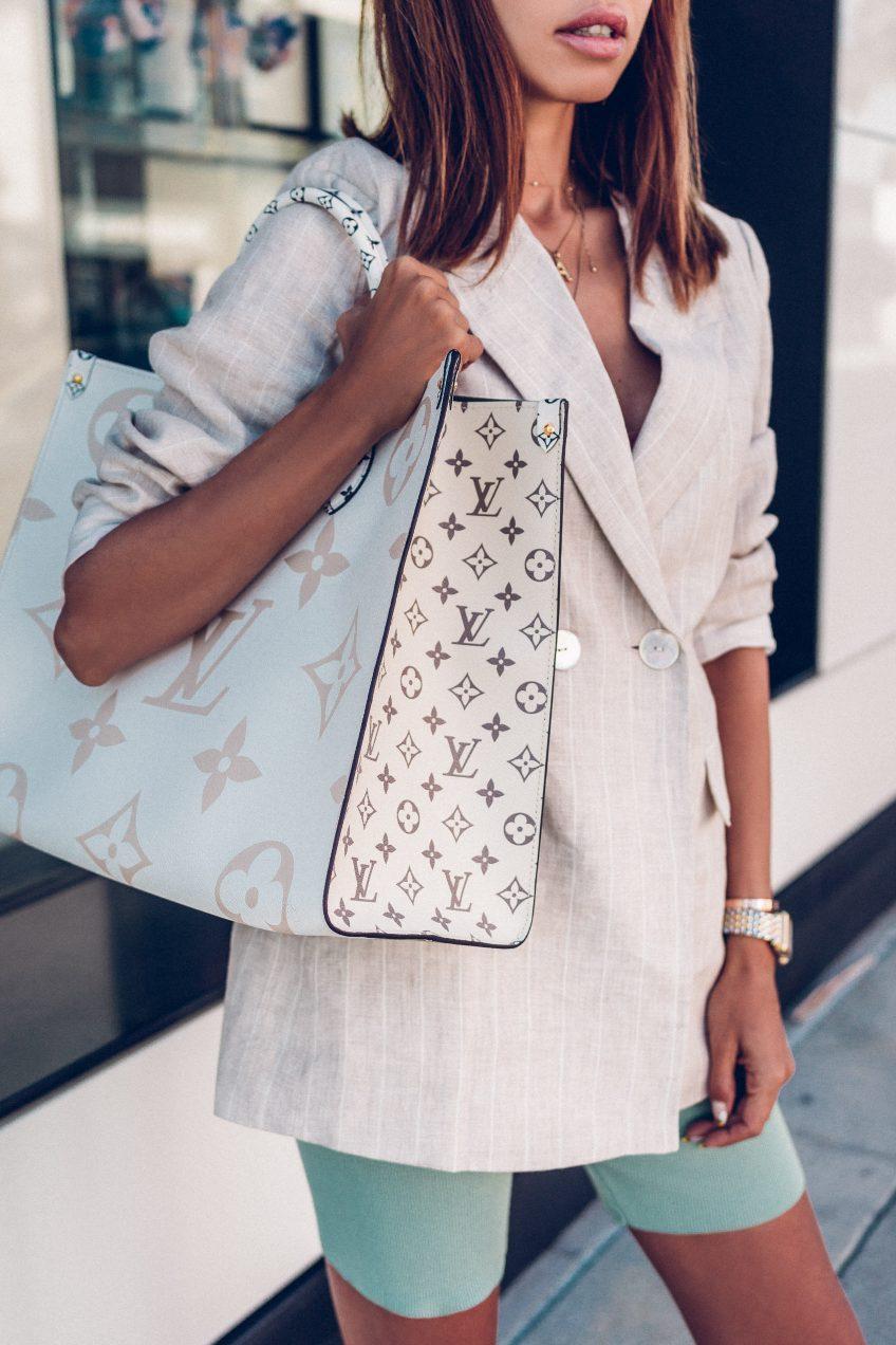 Louis Vuitton white bag, on the go bag