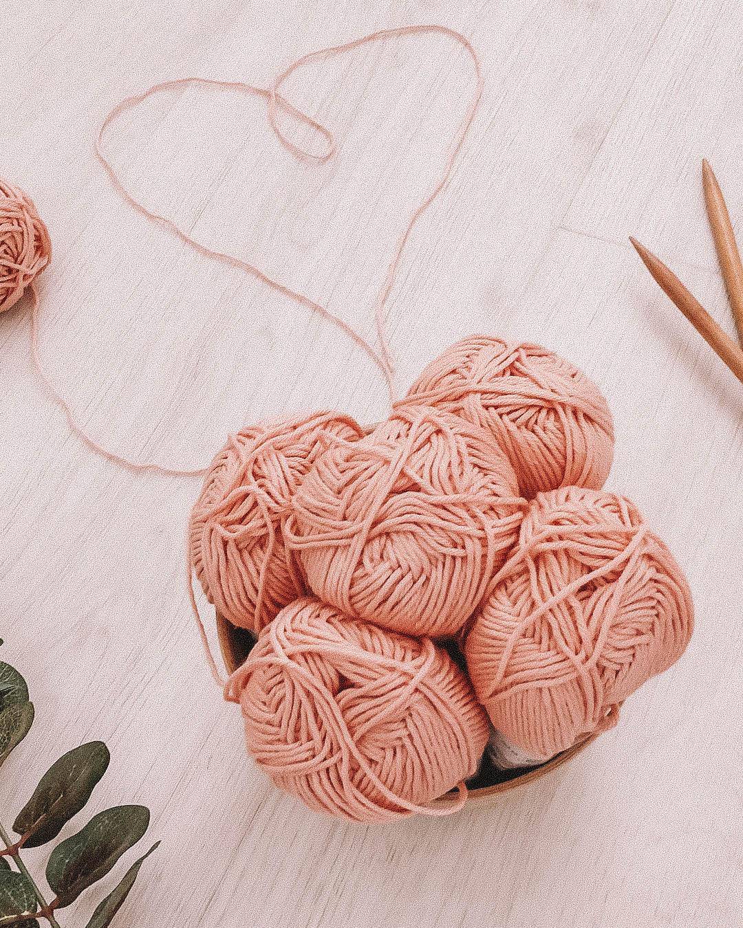 knitting with hearts