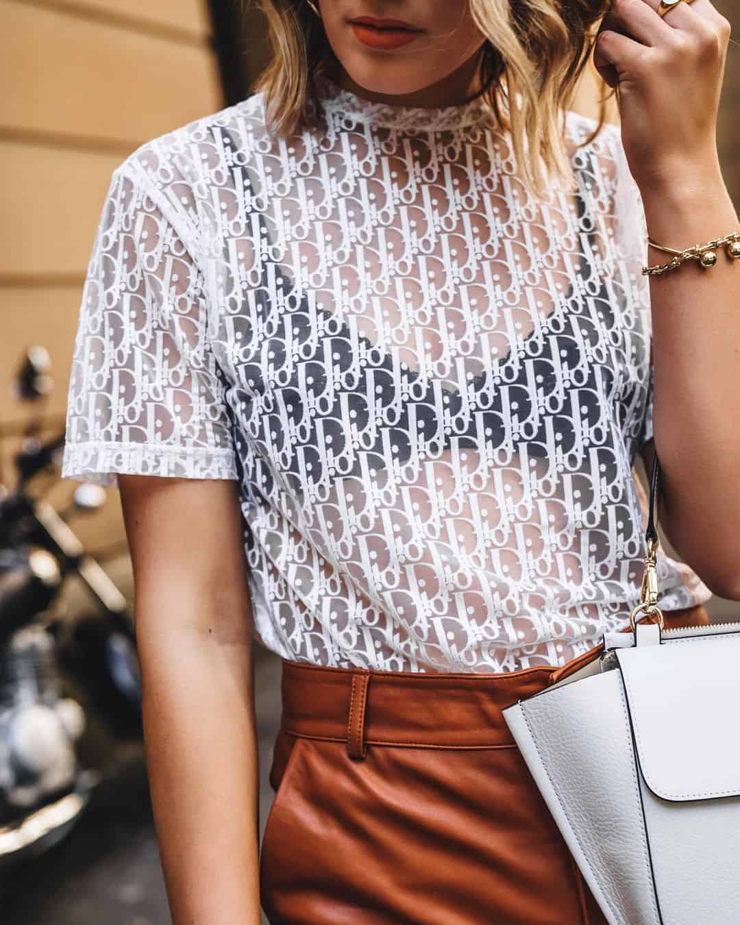 Dior Transparent white logo top styled