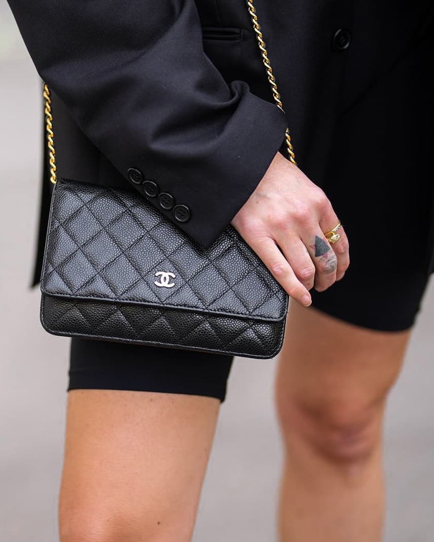 Chanel black Wallet on a Chain