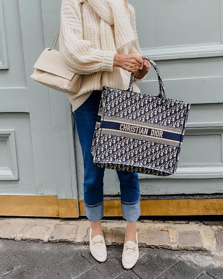 Dior book tote bag blue