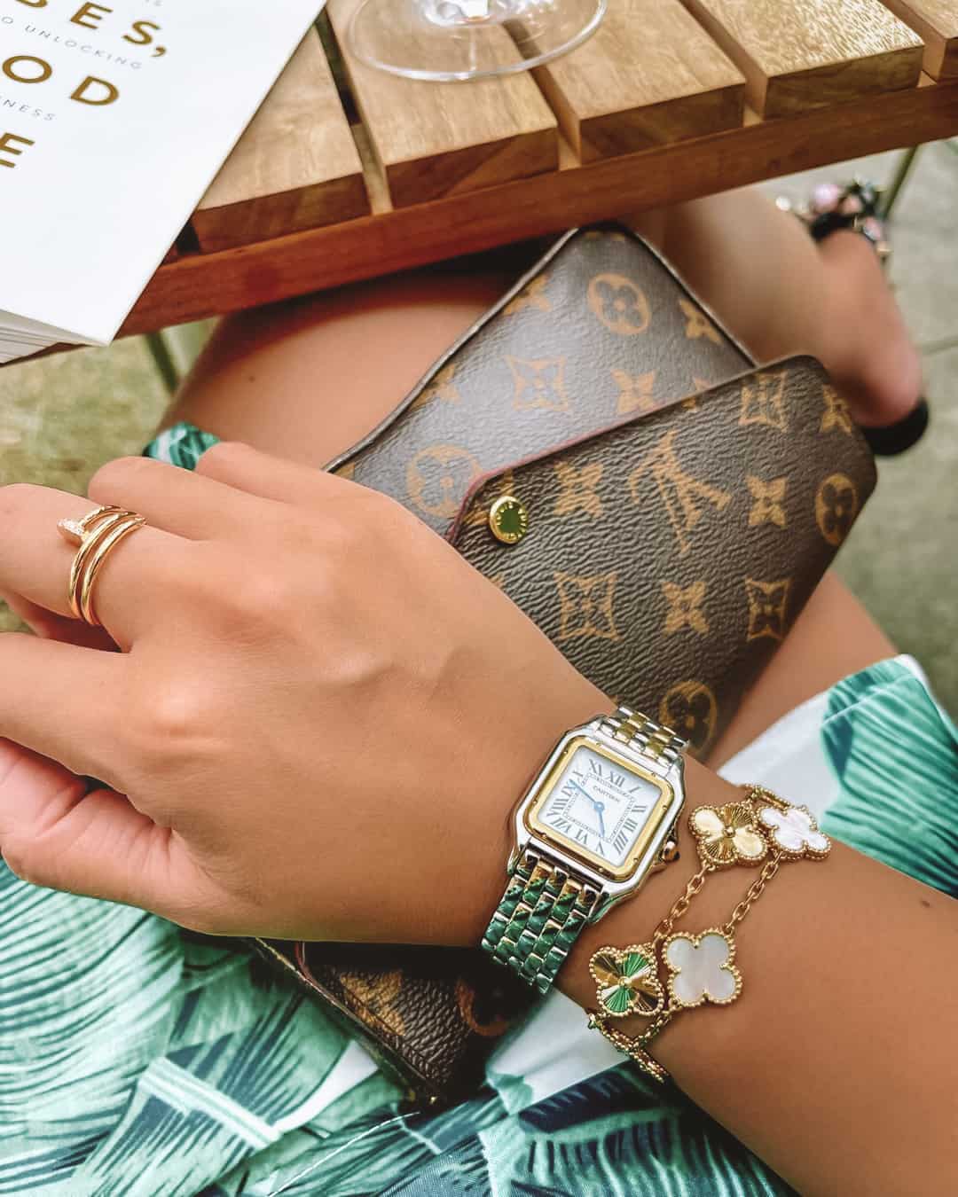 Van Cleef bracelet and cartier watch