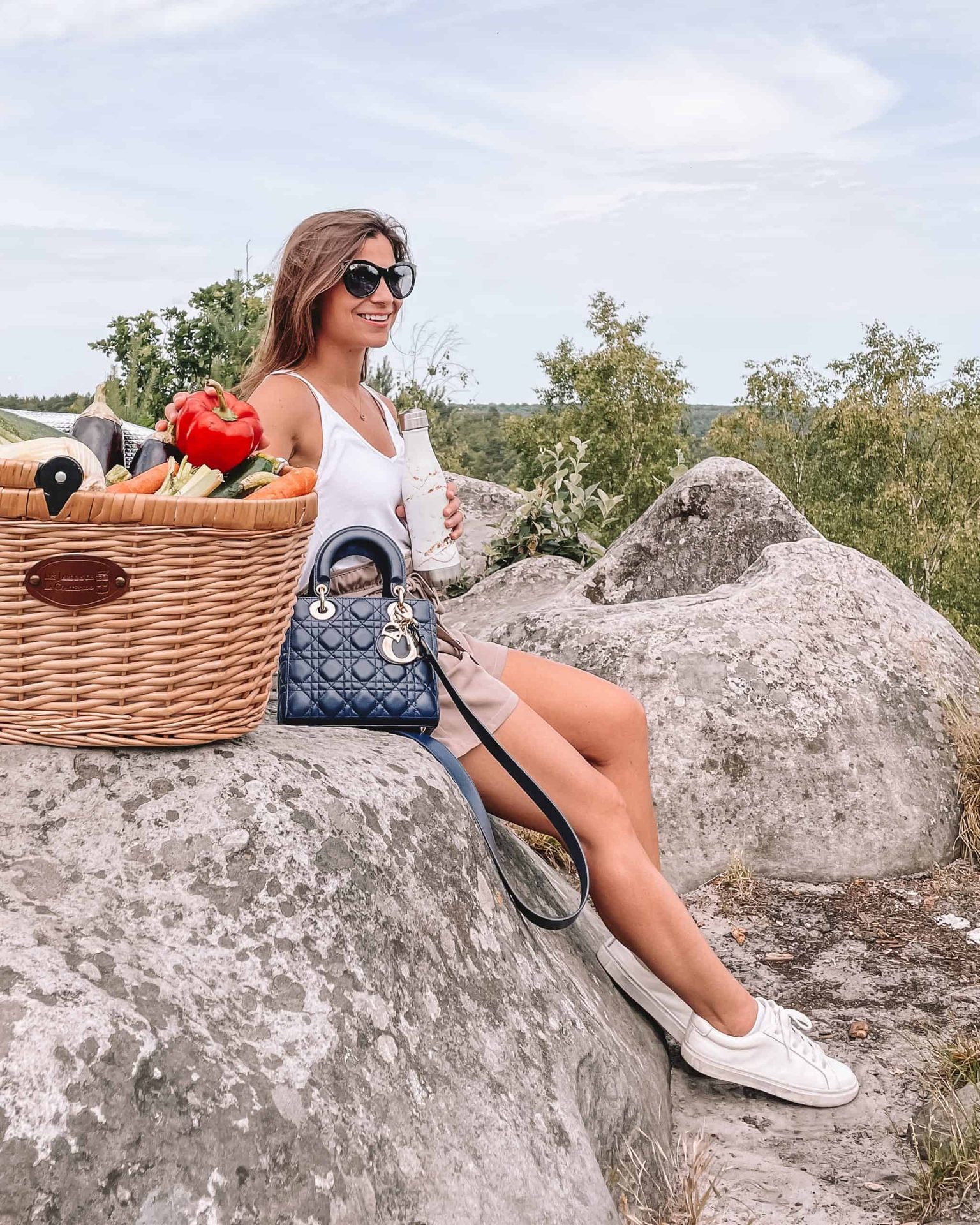 blue small Lady Dior Handbag Styled