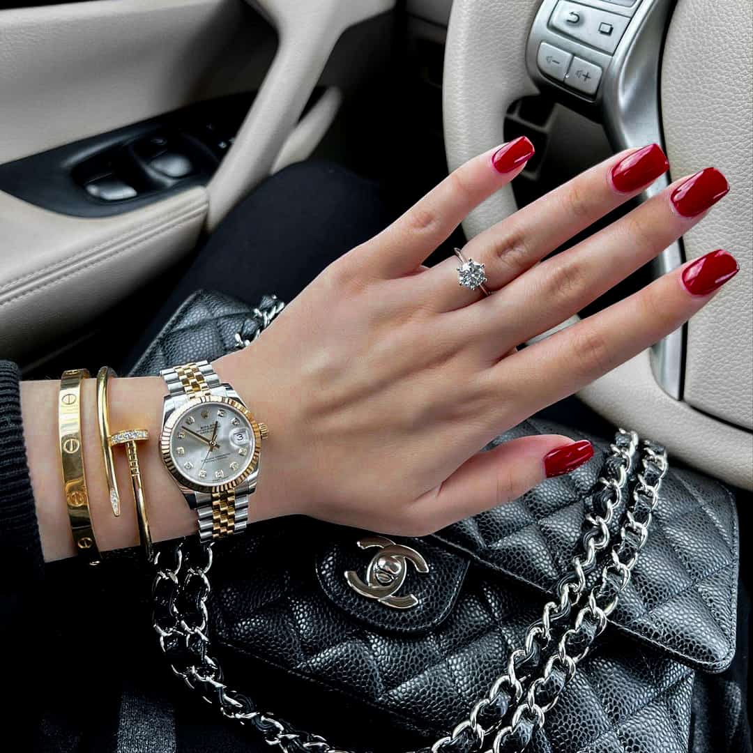rolex watch and cartier bracelets