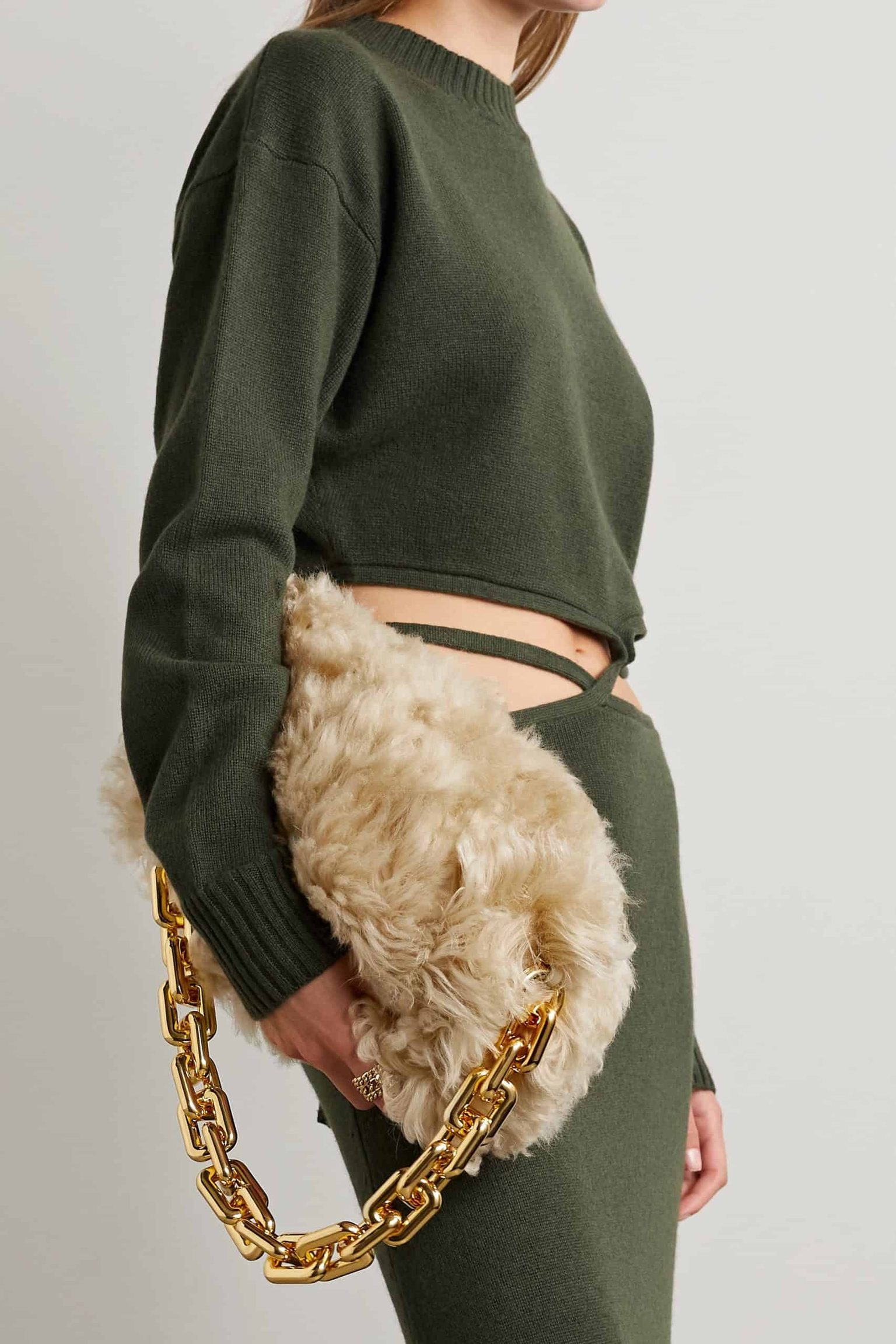 Bottega Chain with Shearling Fur