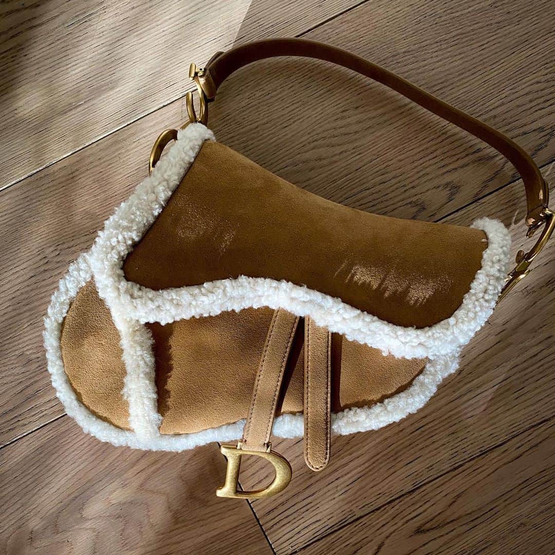 Dior Saddle Bag in Shearling