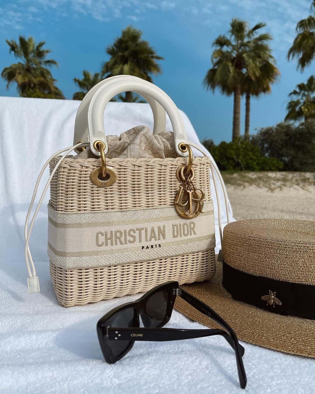 Dior Wicker Bag in White