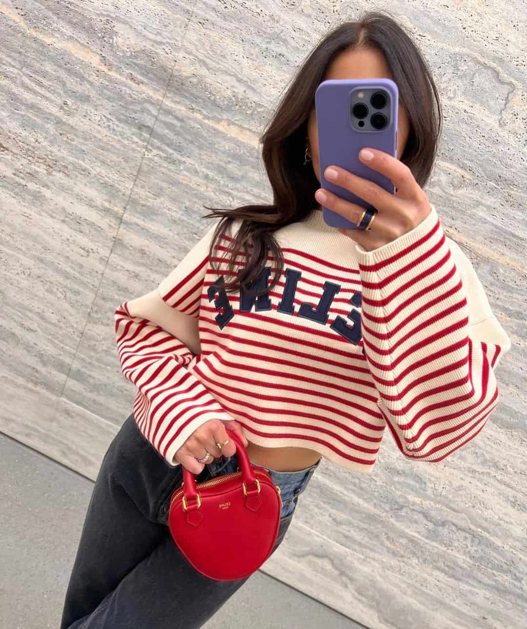 Celine Heart Bag in Red
