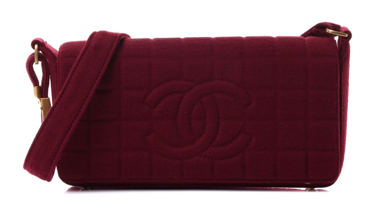Chanel Chocolate Bar color burgundy wine priced under 1k