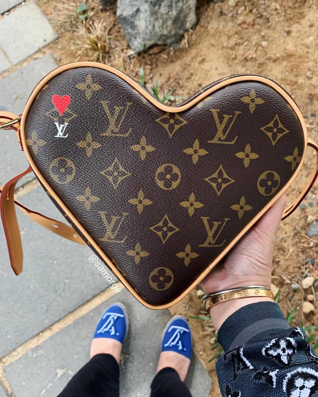 Closeup of LV Heart Bag