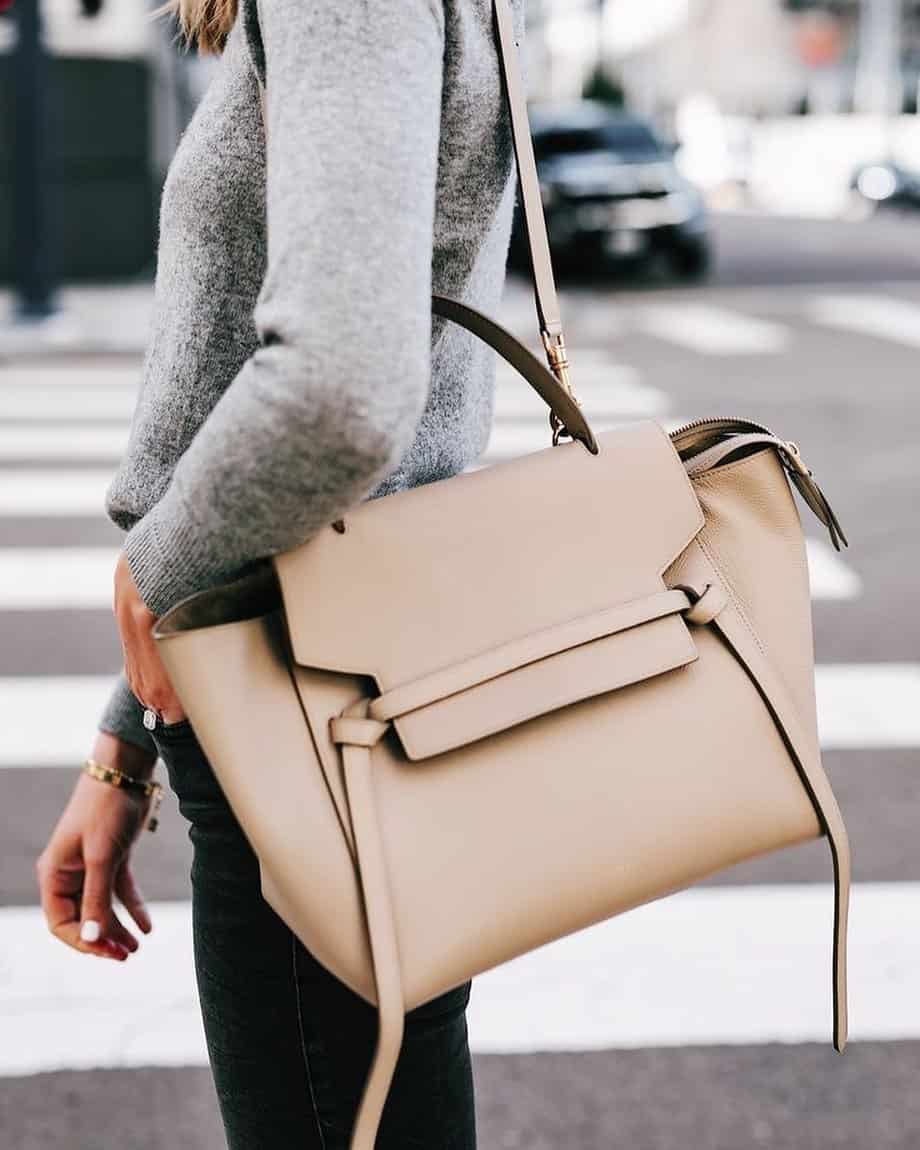 Beige Celine Mini Belt Bag