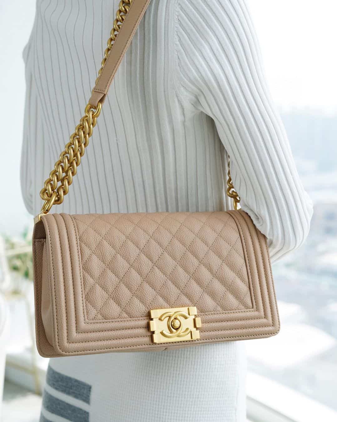Chanel Boy Bag Beige Styled