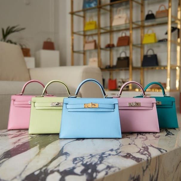 Colorful Hermes Kelly bags