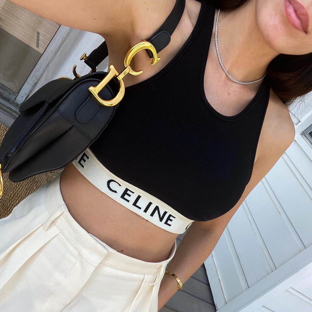 Black Celine Crop Top