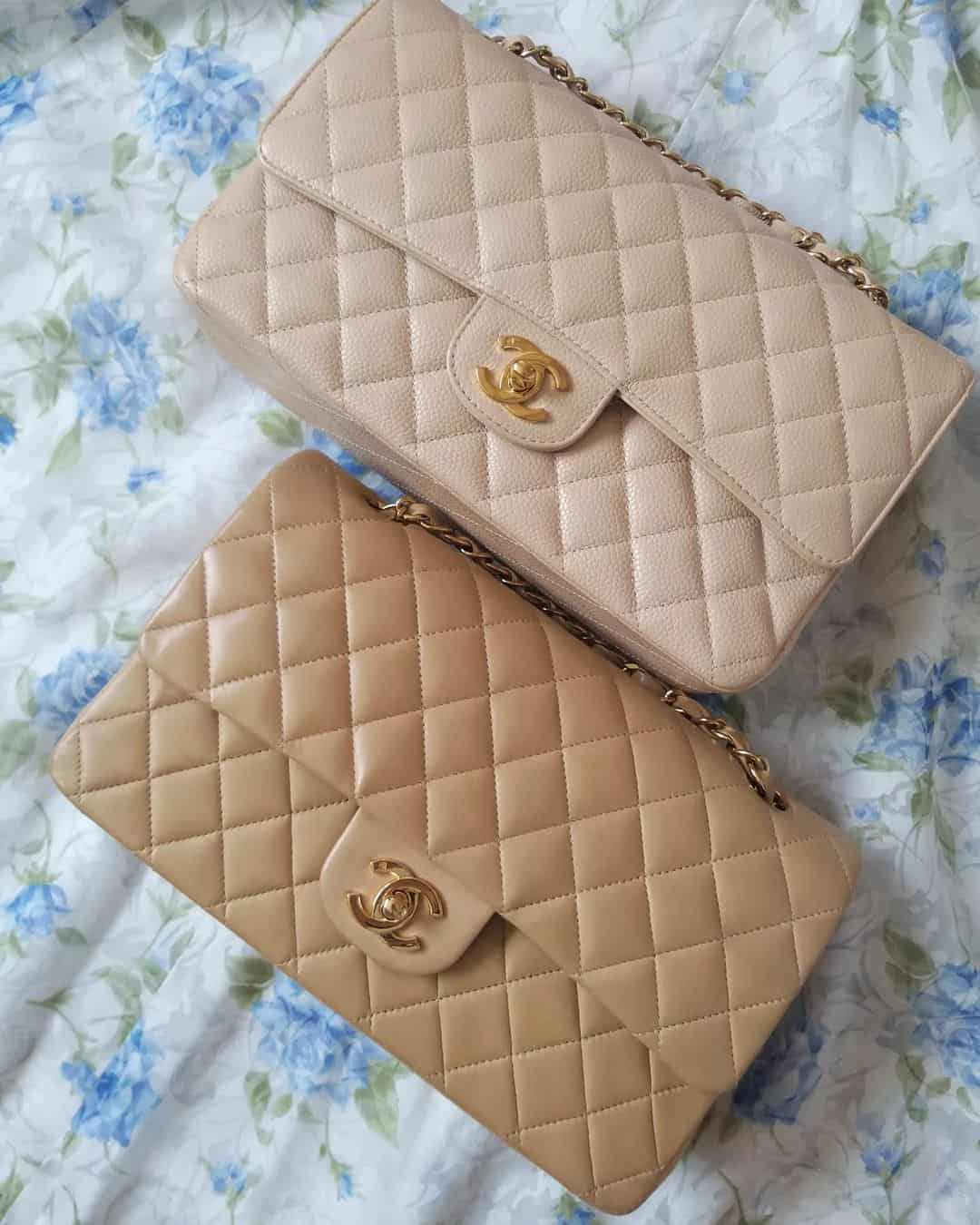 Chanel Caviar Top Chanel Lambskin Bottom
