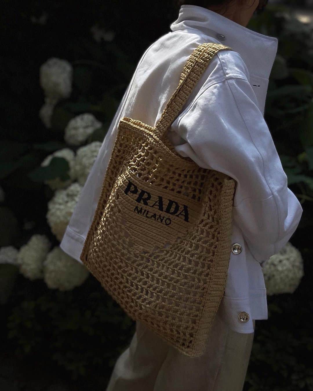 Prada Raffia Bag Styled