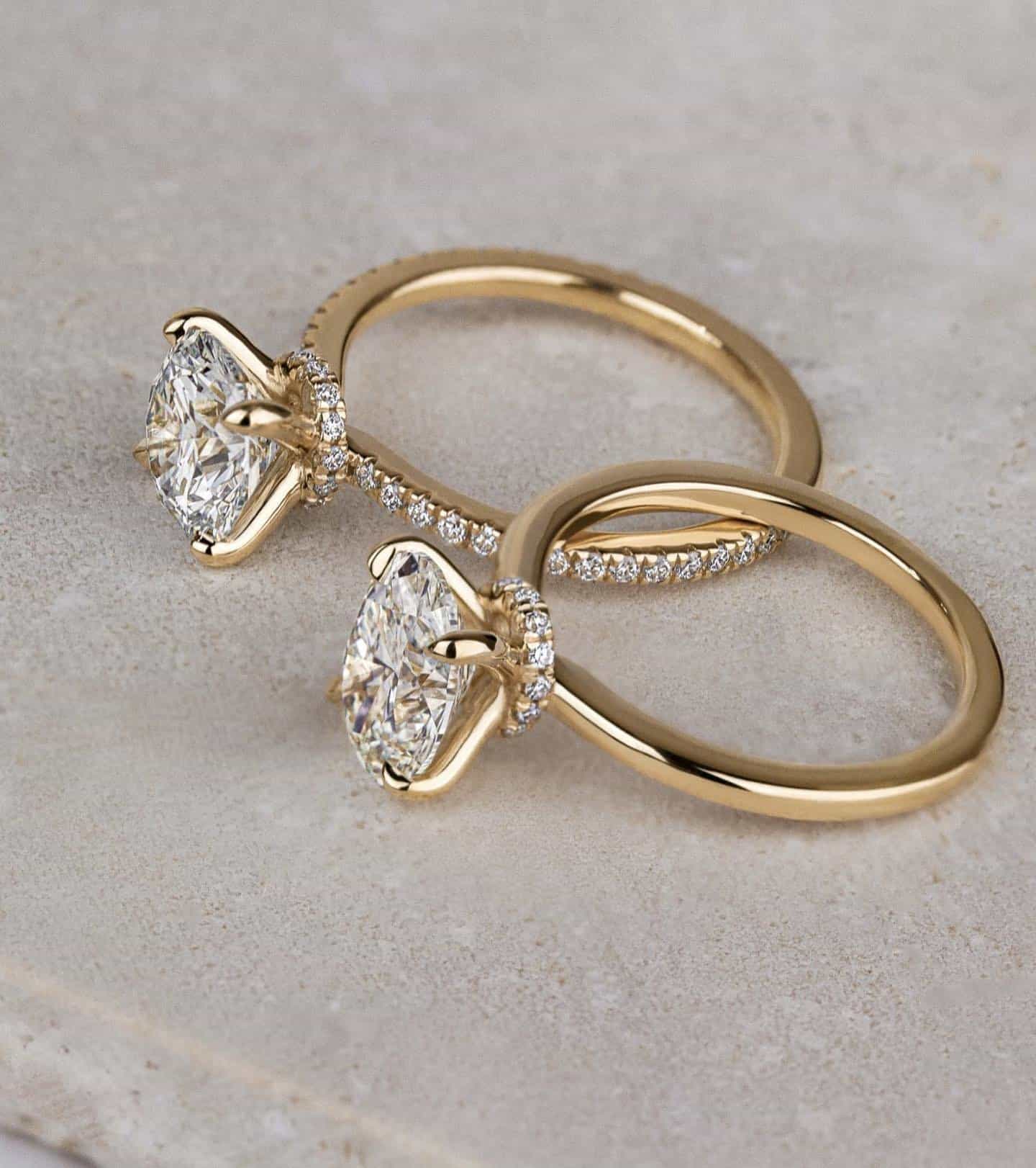 Closeup of lab grown diamonds