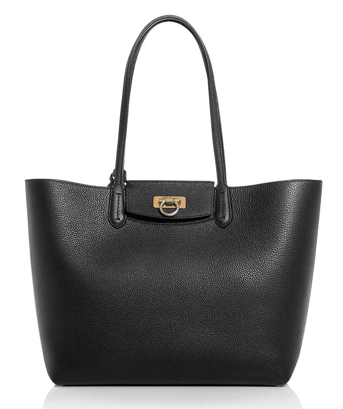 Salvatore Ferragamo Travel Leather Tote in black