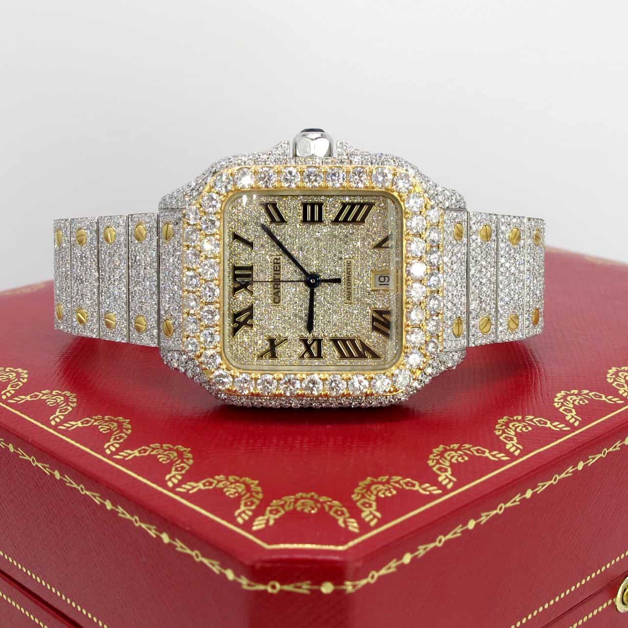 Completely iced out Cartier Watch