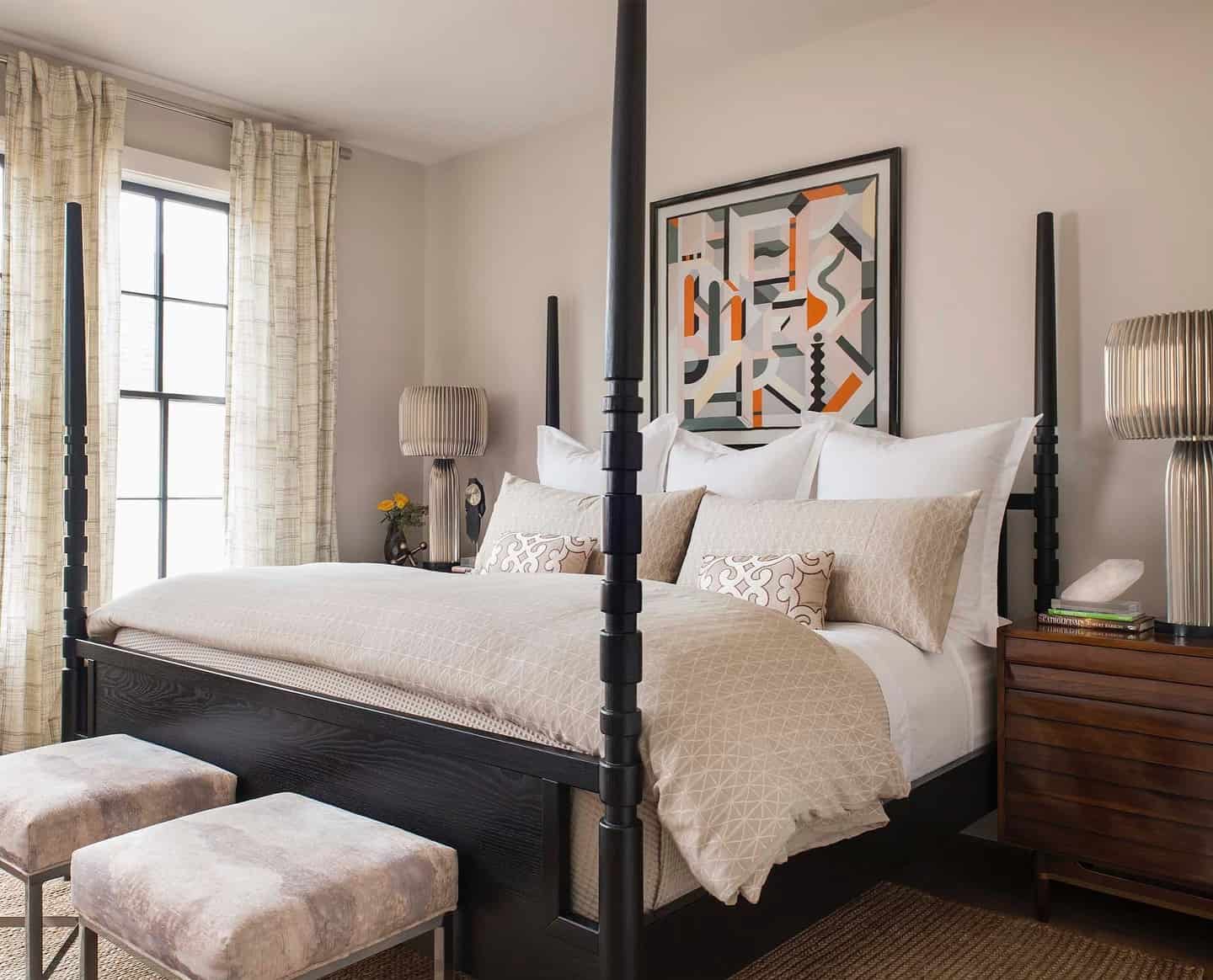 Framed Hermes Scarf in Bedroom