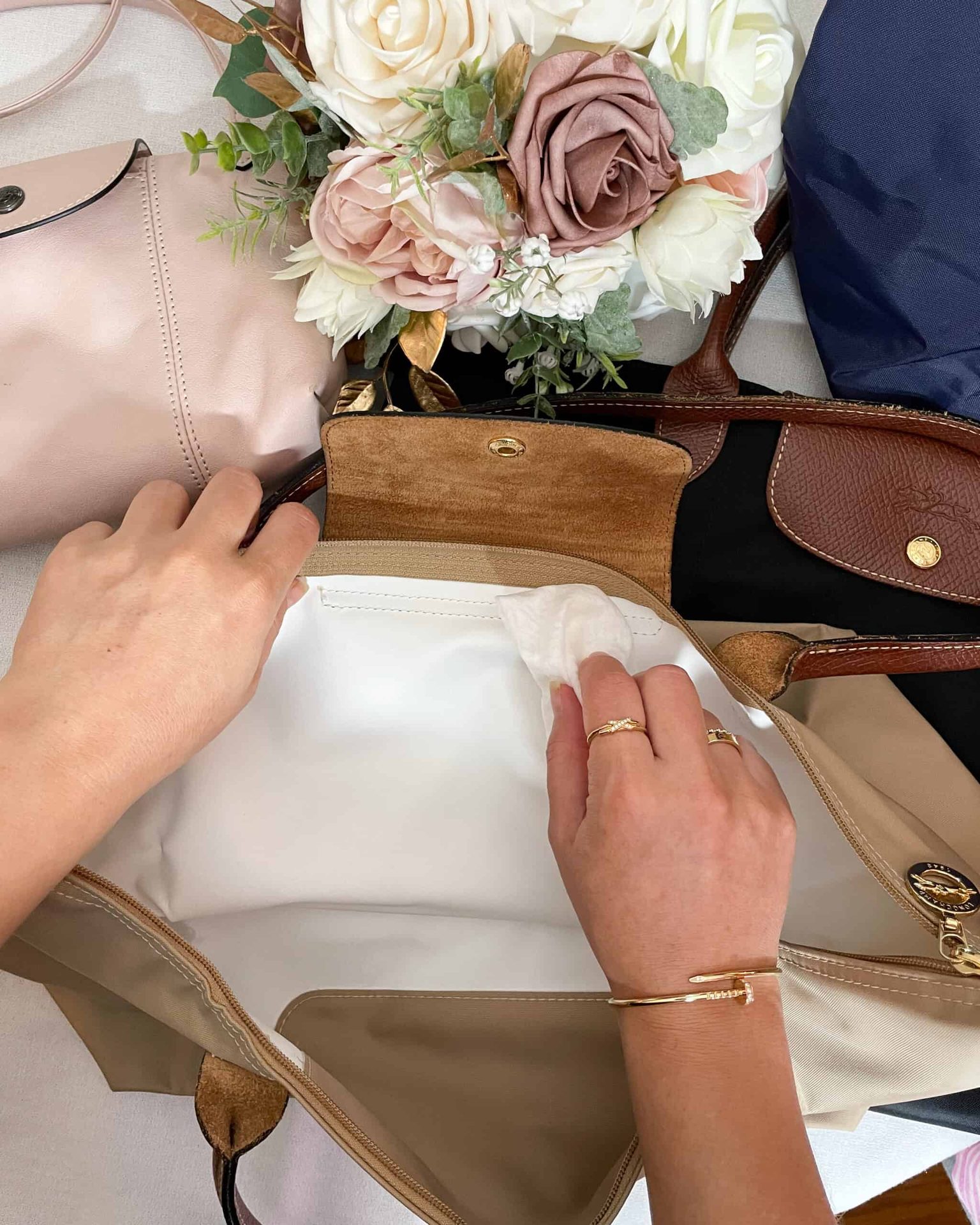 Cleaning the inside of the longchamp bag