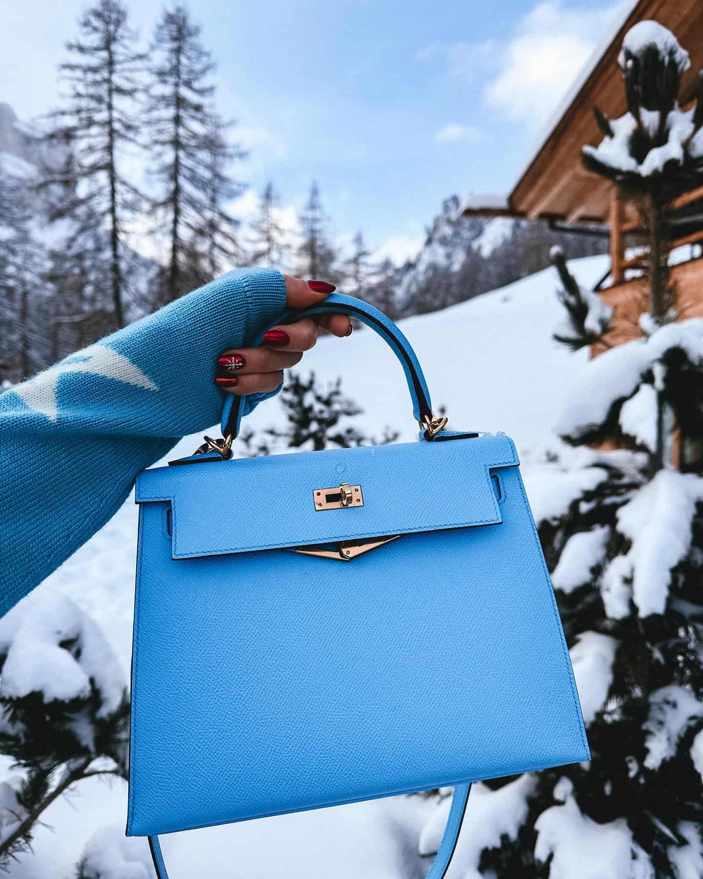 Hermes kelly bag in blue popular hermes bags