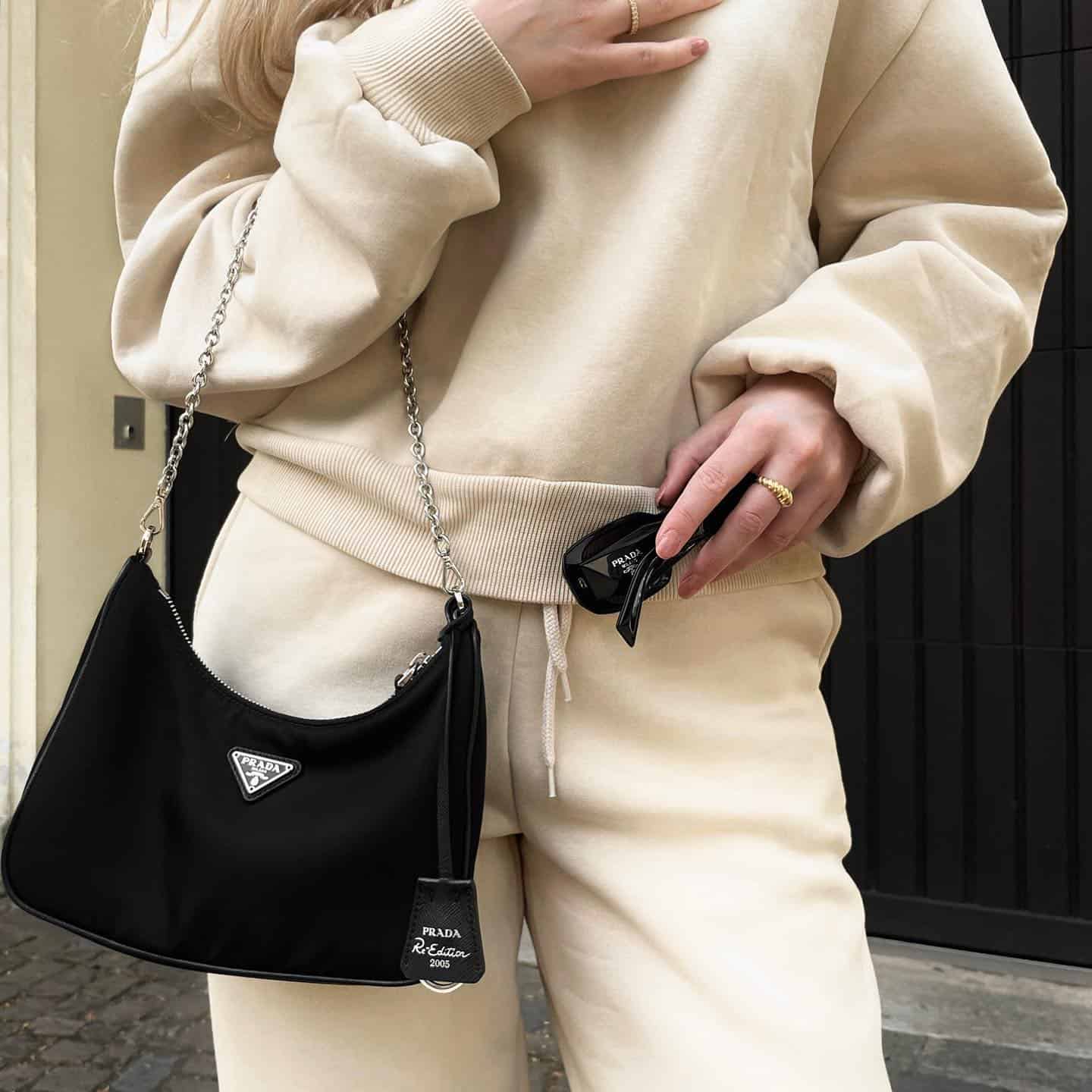 prada reedition bag styled