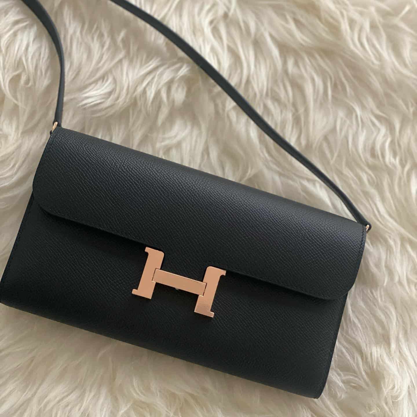 Black Hermes Constance Wallet To Go price