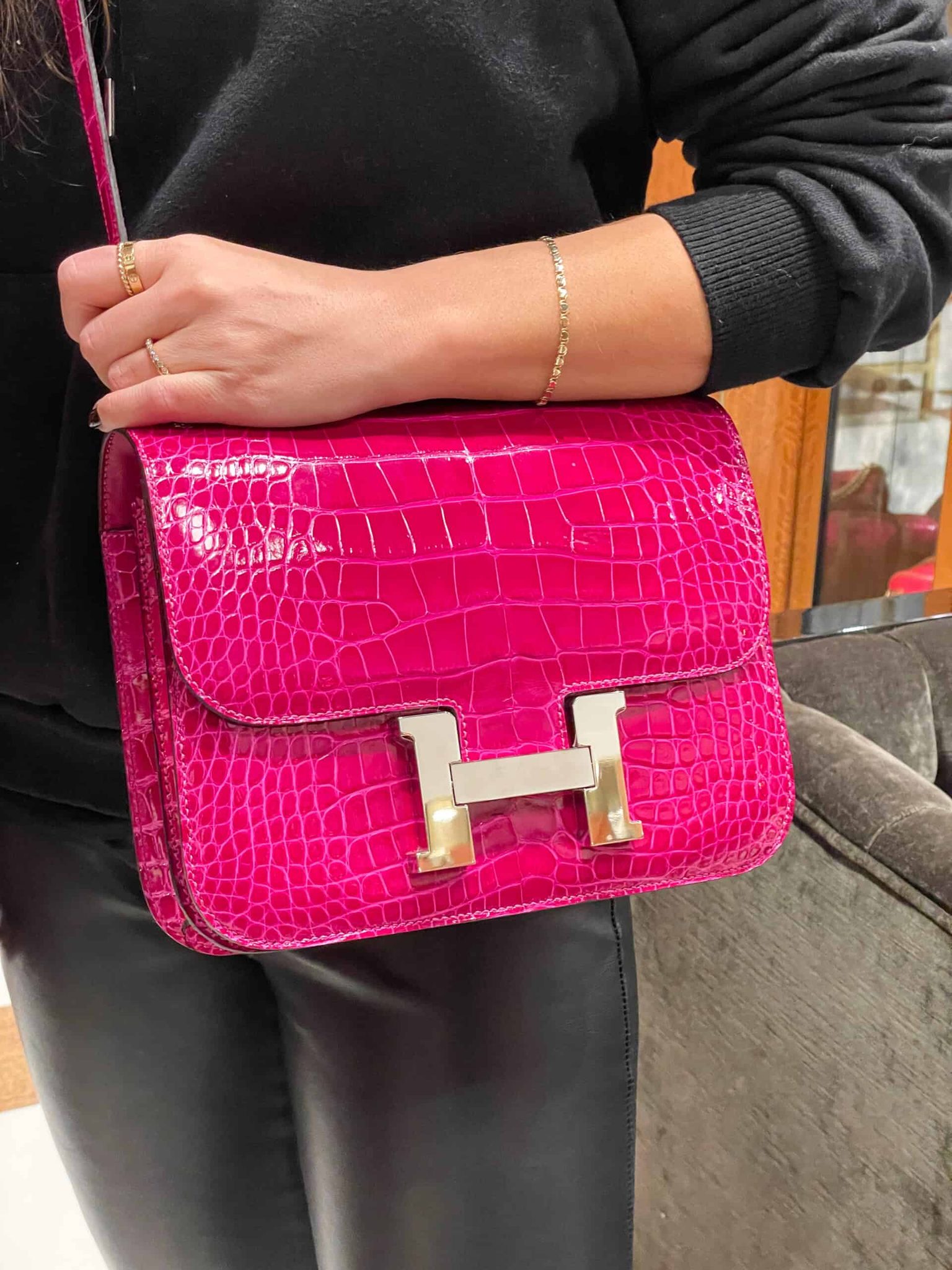 Hermes Bright Pink Crocodile bag