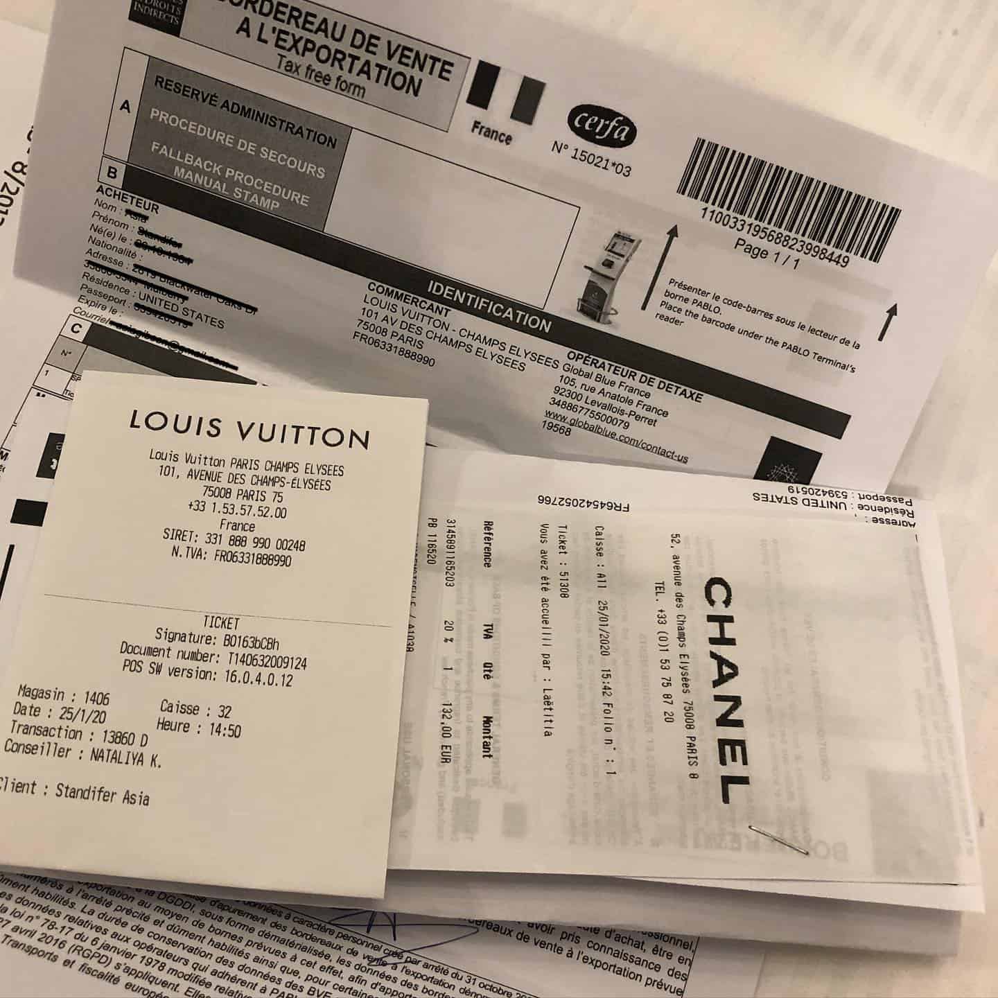 VAT TAX Refund paperwork