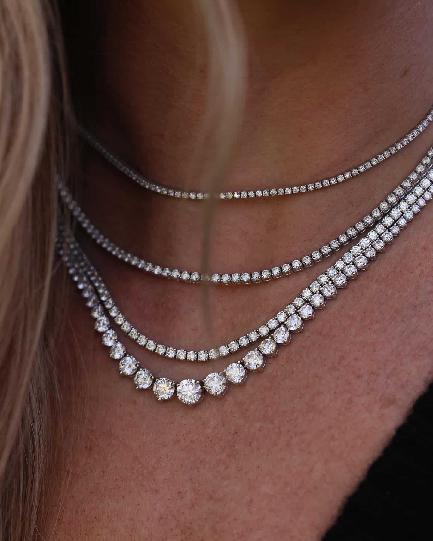 All diamond tennis necklaces