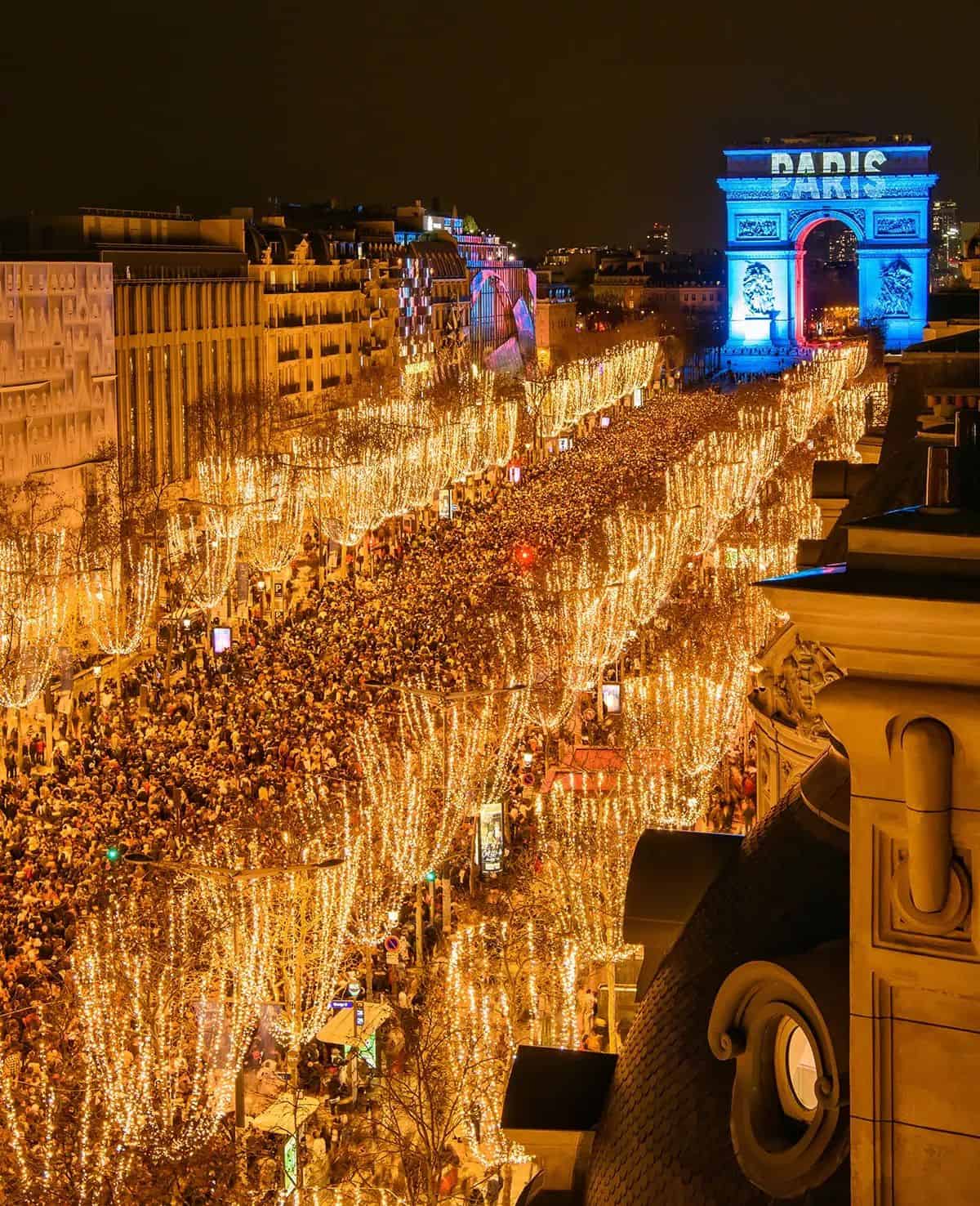 Champ Elysee during the winter in Paris