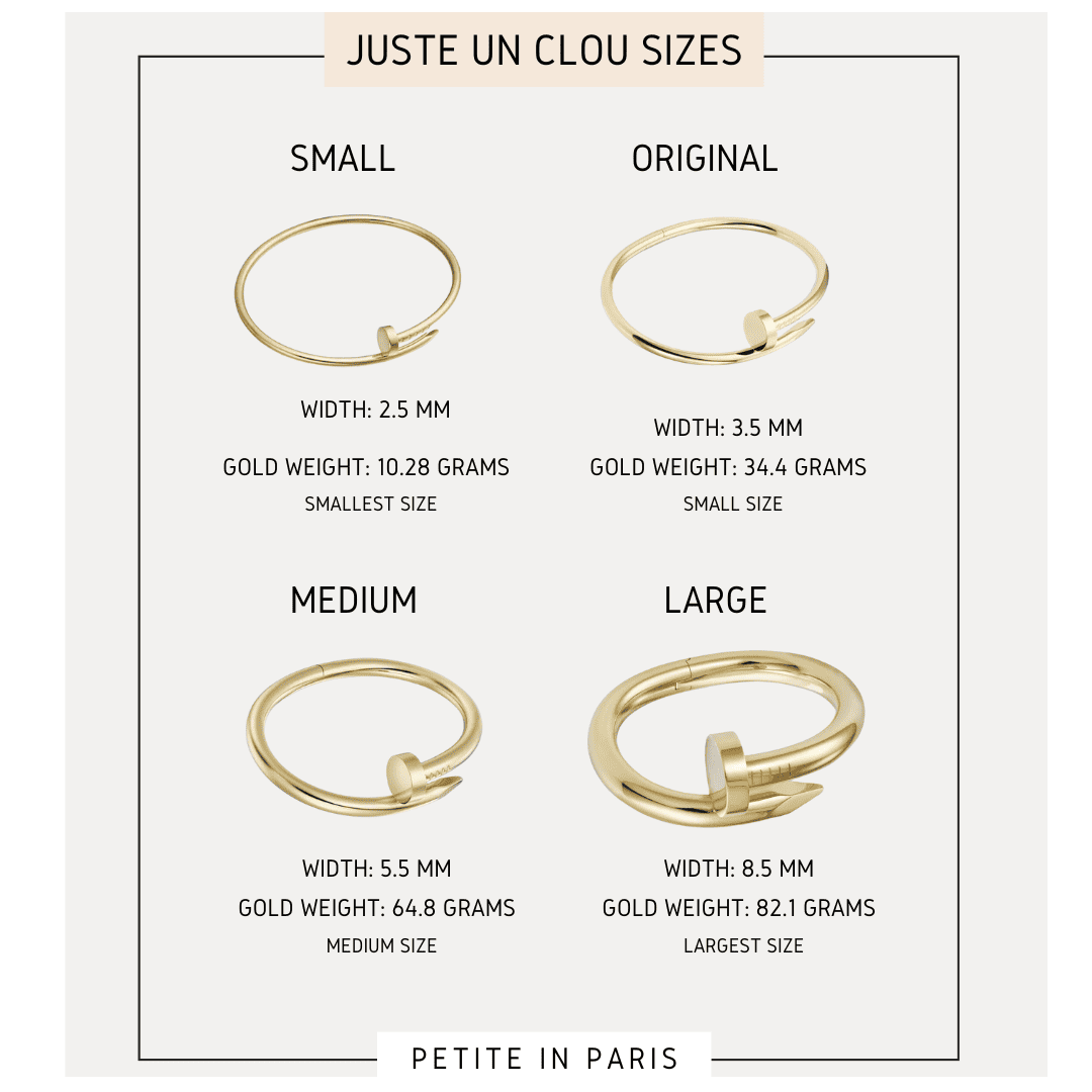 Juste un Clou Size Guide