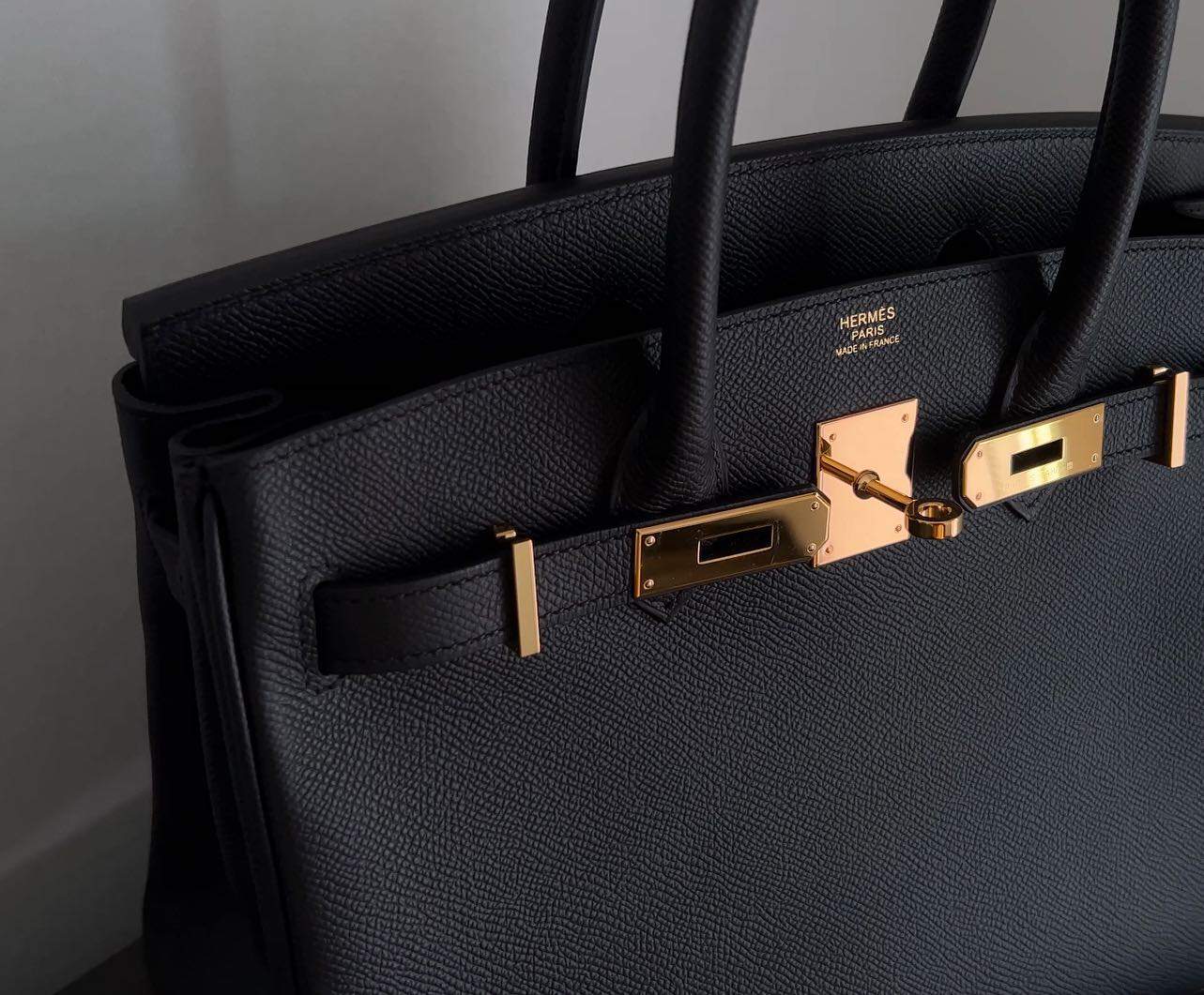 Close-up details of the Hermes Birkin