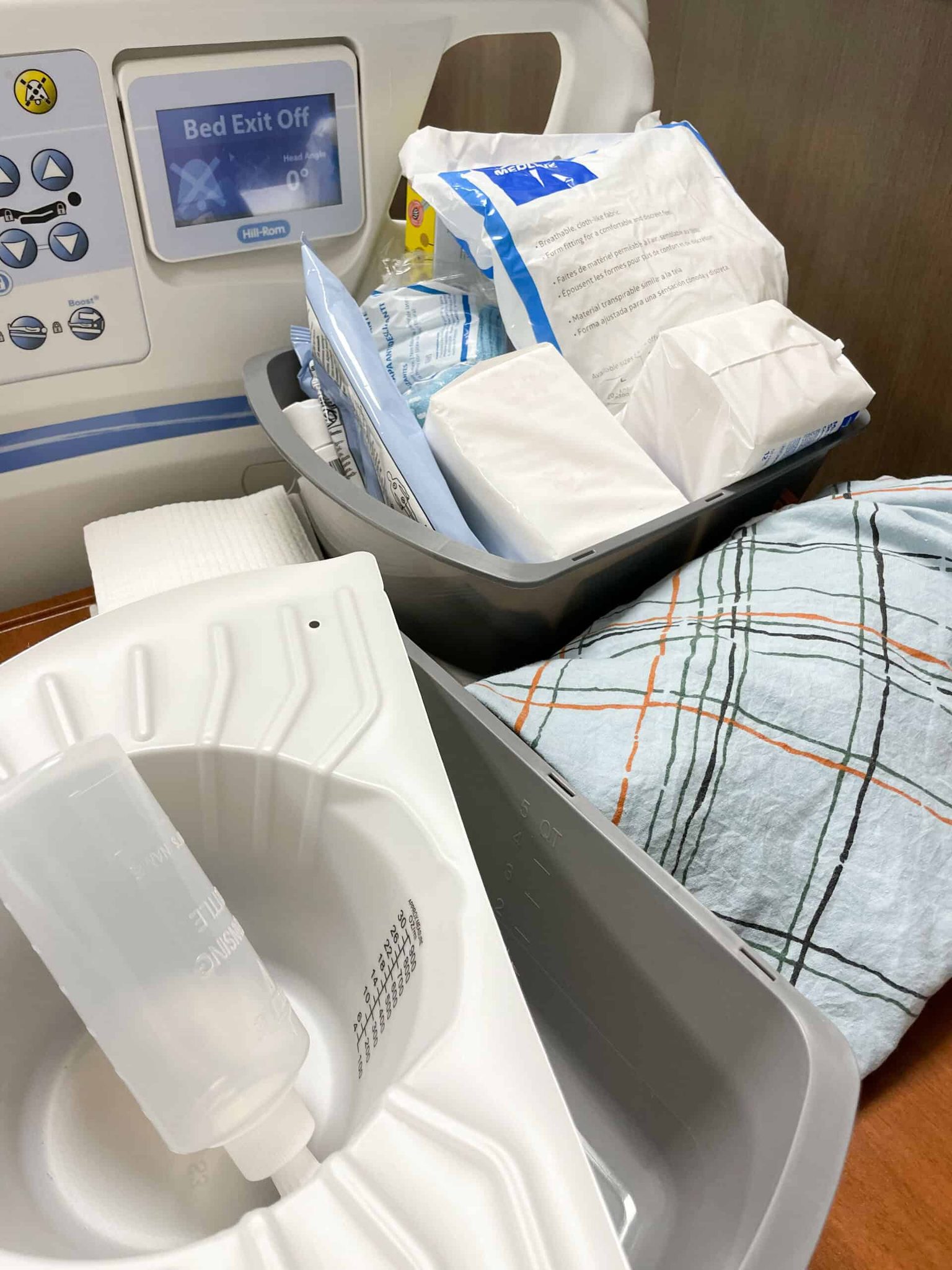 Essentials you're given in your room at Mt Sinai East Labor and Delivery