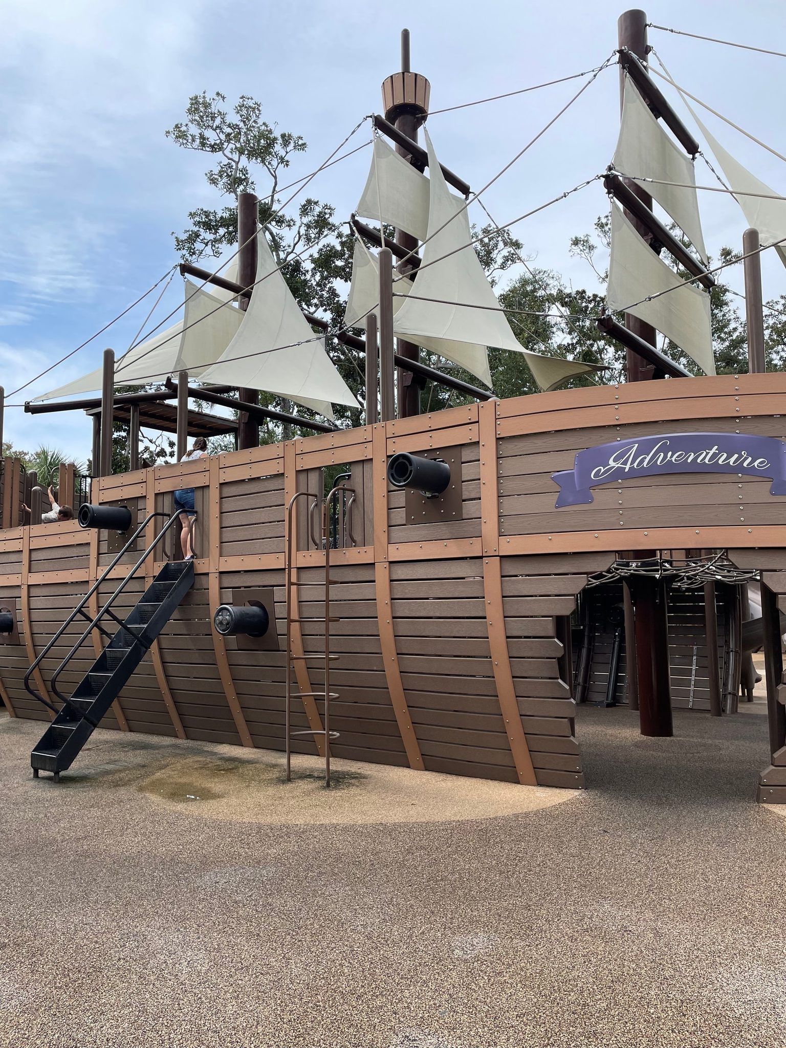 Giant wooden pirate ship at the adventure playground in Hilton Head