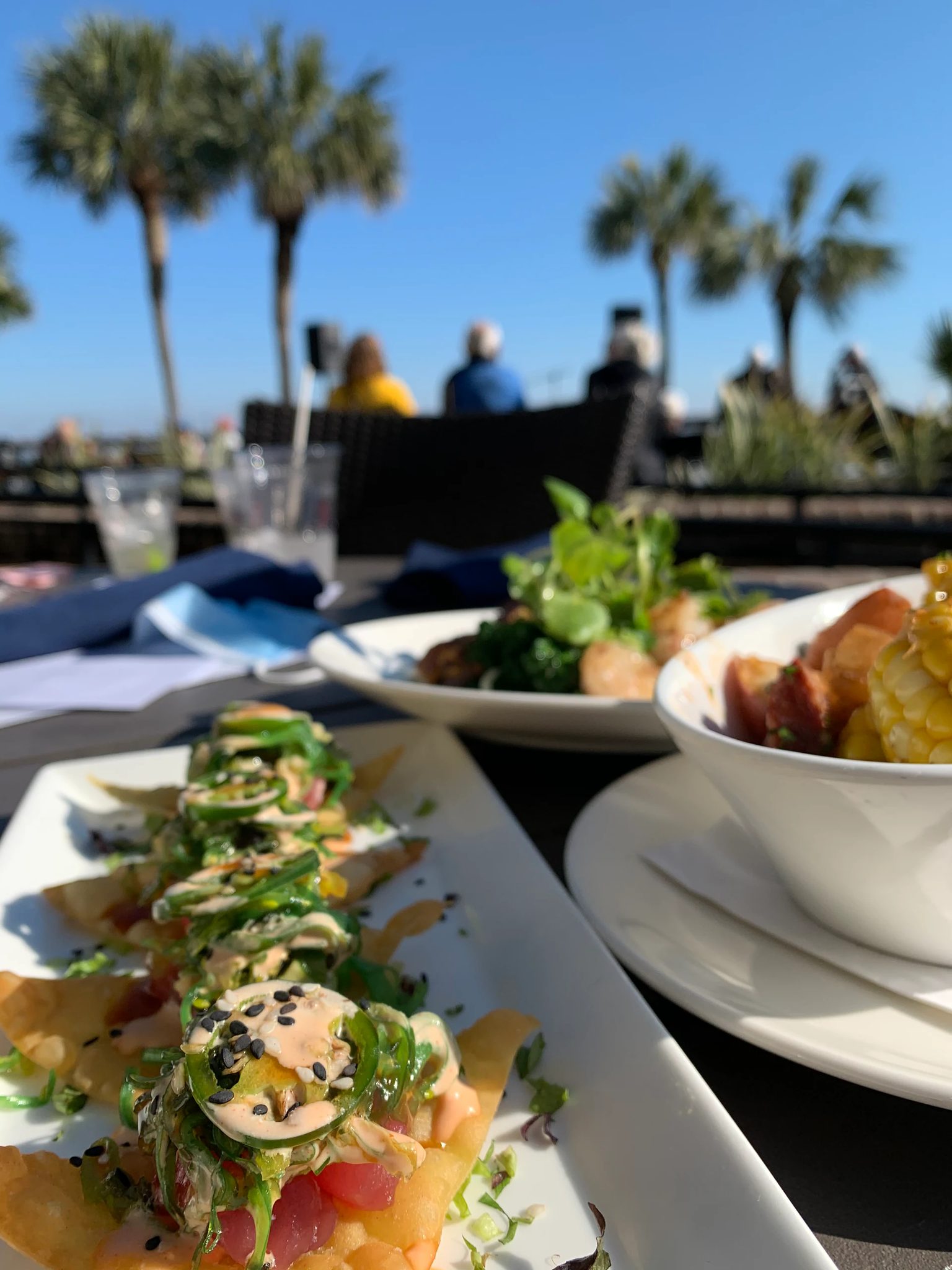 Lunch on the outdoor terrace at Sea Pines Beach Club Coast Restaurant